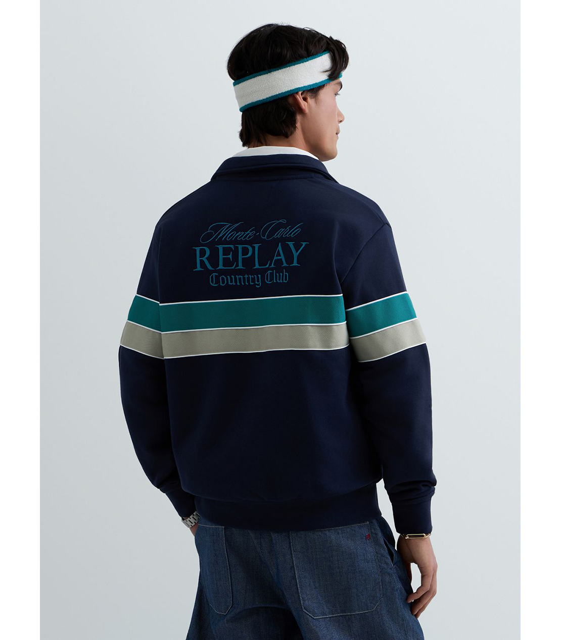 REPLAY &times; Monte Carlo Country Club ハーフジップ スウェットシャツ 詳細画像 ネイビー 3